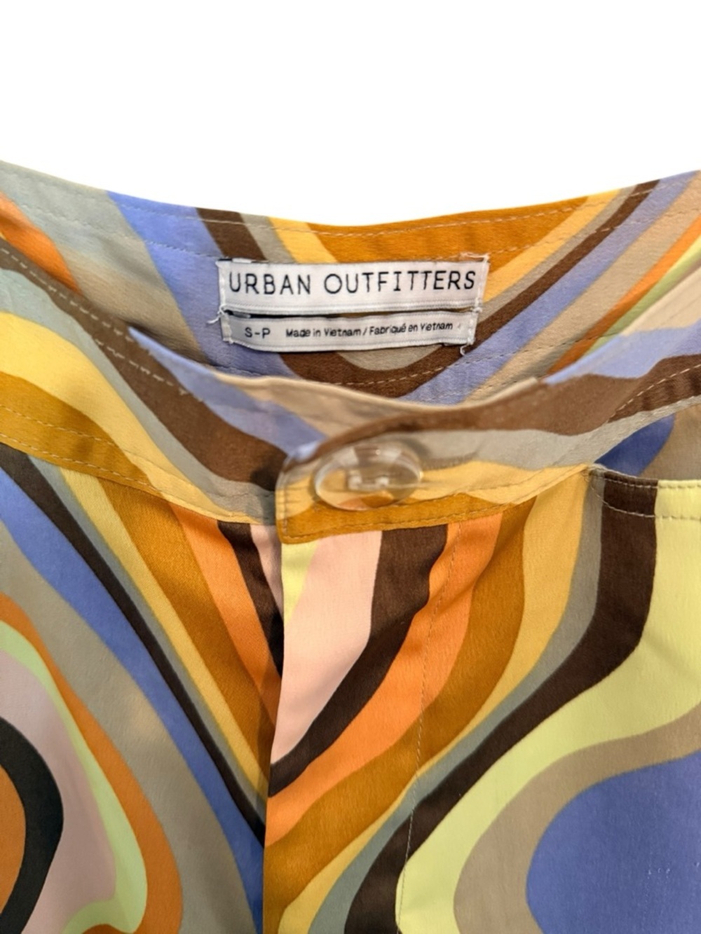 Urban Outfitters Retro Wave Print Wide Leg Pants Size S Y2K Groovy - Picture 5 of 10
